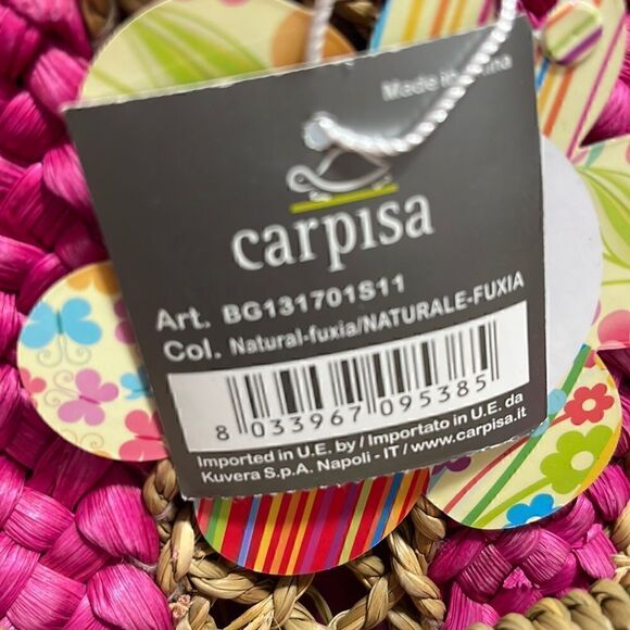 Carpisa Beach Tote straw rattan Striped large Bag New Vacation Resort Pool - Picture 9 of 10